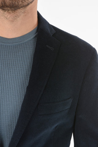 RIbbed Velour GATE Half-lined Suit with Notch Lapel