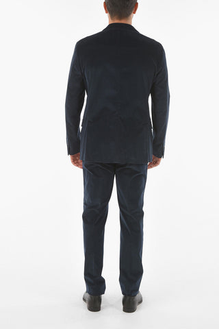 RIbbed Velour GATE Half-lined Suit with Notch Lapel