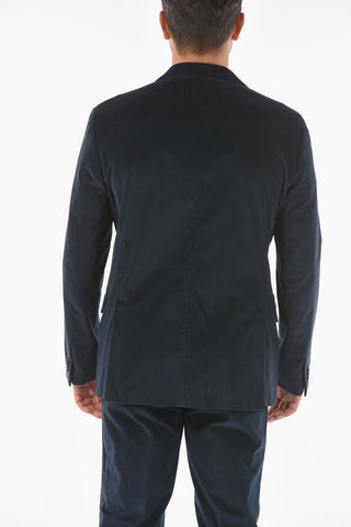 RIbbed Velour GATE Half-lined Suit with Notch Lapel