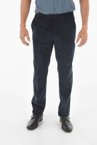 RIbbed Velour GATE Half-lined Suit with Notch Lapel
