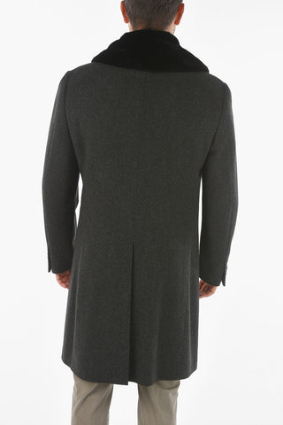 Cashmere Coat with Mink Fur Collar