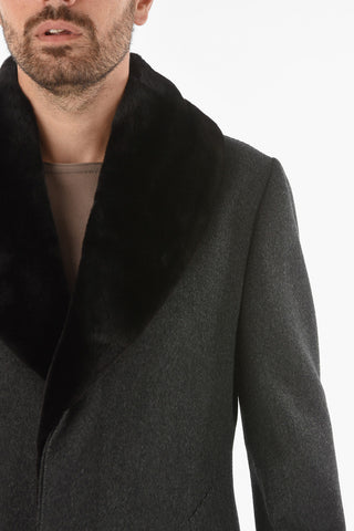Cashmere Coat with Mink Fur Collar