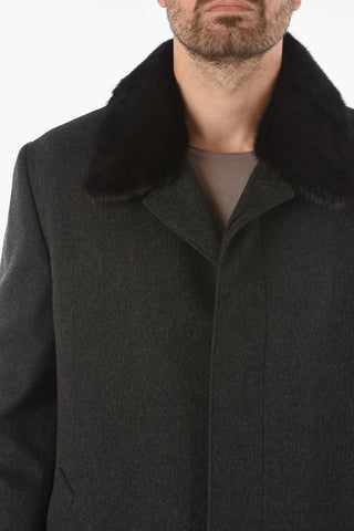 Cashmere Coat with Mink Fur Lining