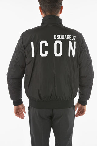 Bomber Imbottito con Logo in Lettering