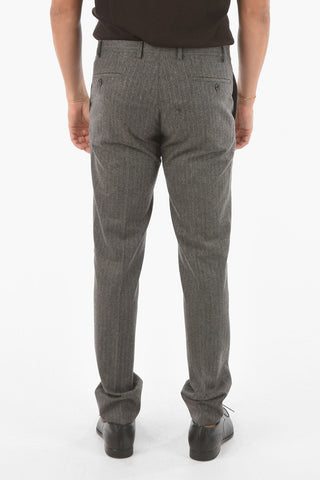 CC COLLECTION Chalkstriped Virgin Wool Suit with Iconic Beetle Brooch