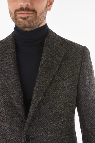 Cappotto Foderato in Misto Lana Bouclé