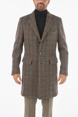 CC COLLECTION Cappotto in Pied de Poule in Lana Vergine e Cashmere