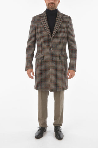 CC COLLECTION Cappotto in Pied de Poule in Lana Vergine e Cashmere