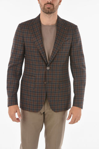 CC COLLECTION Two-tone Minicheckered RETAILORED Blazer with Iconic Beetle Brooch