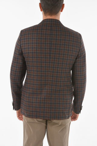 CC COLLECTION Two-tone Minicheckered RETAILORED Blazer with Iconic Beetle Brooch