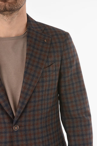 CC COLLECTION Two-tone Minicheckered RETAILORED Blazer with Iconic Beetle Brooch