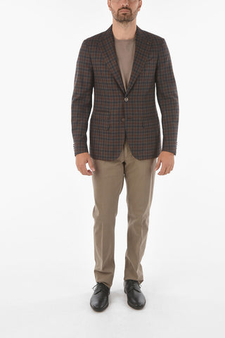 CC COLLECTION Two-tone Minicheckered RETAILORED Blazer with Iconic Beetle Brooch