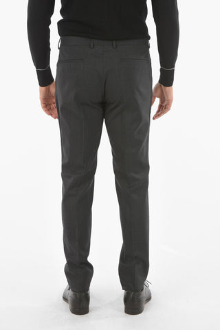 ZZEGNA Wool Blend 4-pocket Pants with Belt Loops
