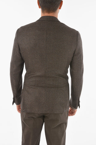 Virgin Wool GATE Double-breasted Blazer with Peak Lapel