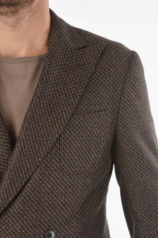 Virgin Wool GATE Double-breasted Blazer with Peak Lapel