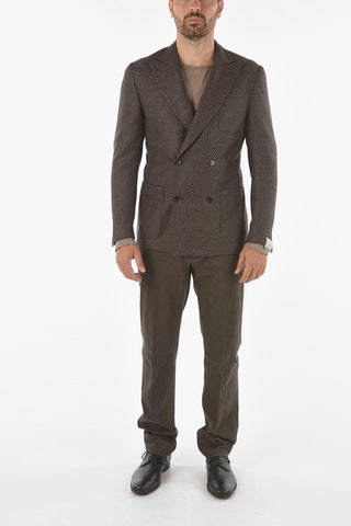 Virgin Wool GATE Double-breasted Blazer with Peak Lapel