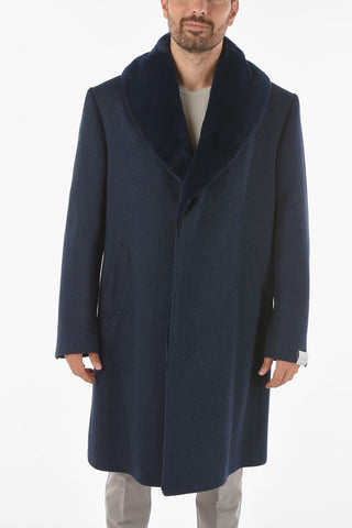 Coat with Mink Fur Trimming