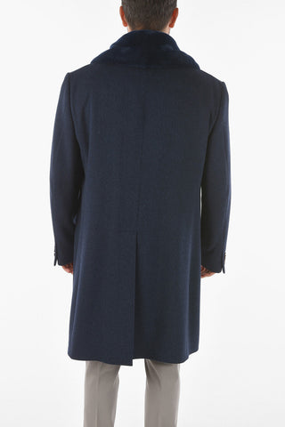 Coat with Mink Fur Trimming