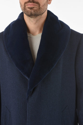 Coat with Mink Fur Trimming