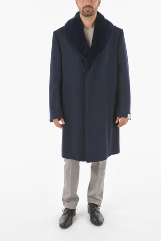 Coat with Mink Fur Trimming