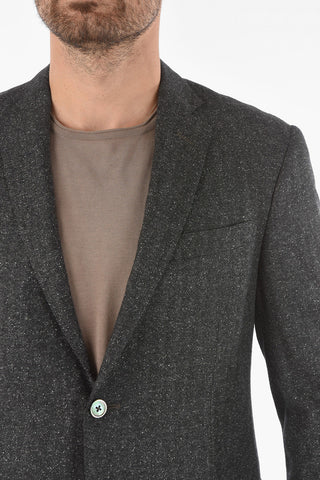 Virgin Wool Silk ACADEMY SOFT Blazer with Herringbone Pattern
