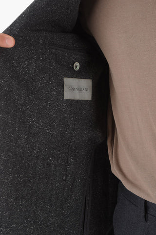 Virgin Wool Silk ACADEMY SOFT Blazer with Herringbone Pattern