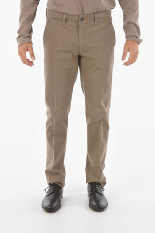 ID Stretched Cotton Chino Pants with 5 Pockets