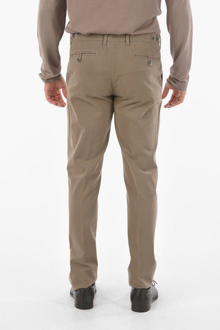 ID Stretched Cotton Chino Pants with 5 Pockets