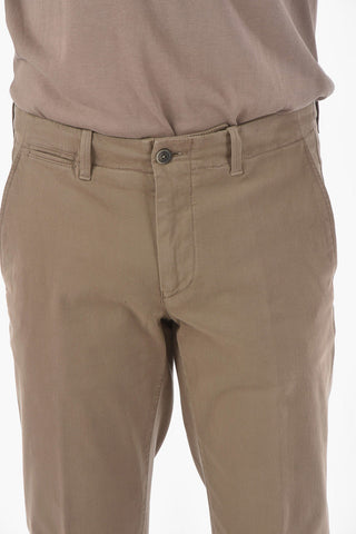 ID Stretched Cotton Chino Pants with 5 Pockets