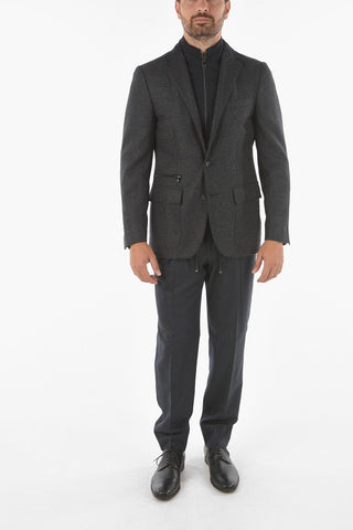 ID Virgin Wool Cashmere IDENTITY Blazer with Removable Chest piece