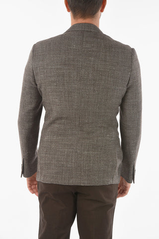 Blazer GATE Doppiopetto in Pied de Poule con Revers a Lancia