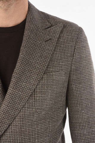 Blazer GATE Doppiopetto in Pied de Poule con Revers a Lancia