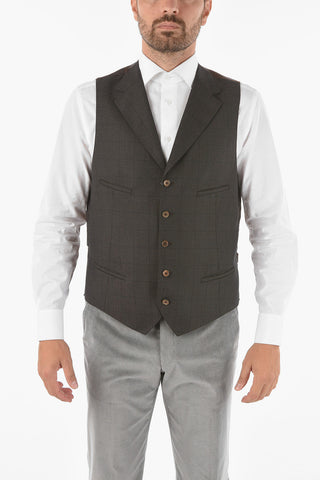 Virgin Wool ACADEMY Vest with Double Breast Pocket