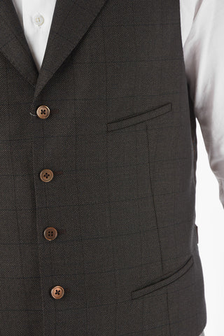 Virgin Wool ACADEMY Vest with Double Breast Pocket