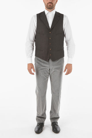 Virgin Wool ACADEMY Vest with Double Breast Pocket