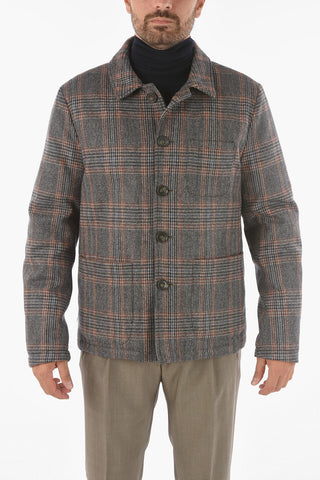 CC COLLECTION O.WEAR Down Quilted CALIPSO Short Coat with Glen Check Pattern