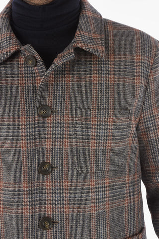 CC COLLECTION O.WEAR Down Quilted CALIPSO Short Coat with Glen Check Pattern