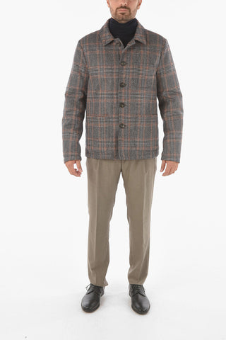CC COLLECTION O.WEAR Down Quilted CALIPSO Short Coat with Glen Check Pattern