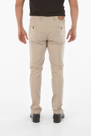 CC COLLECTION Stretch Cotton Chino Pants with Beetle Detail