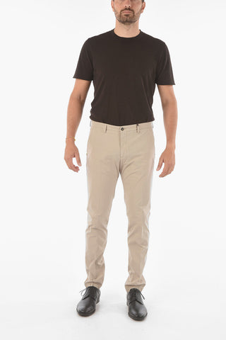 CC COLLECTION Stretch Cotton Chino Pants with Beetle Detail