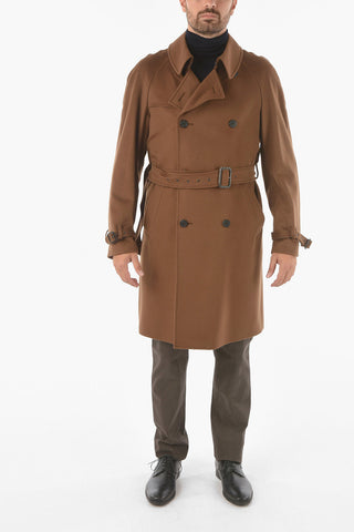 Virgin Wool Double Breasted Coat with Belt