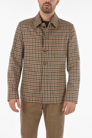 CC COLLECTION Cappotto RESET in Misto Lana Vergine con Motivo Pied de Poule