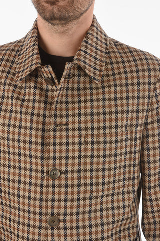 CC COLLECTION Cappotto RESET in Misto Lana Vergine con Motivo Pied de Poule
