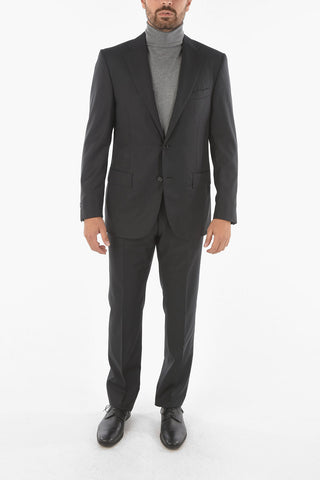 virgin wool side vents notch lapel 2-button suit