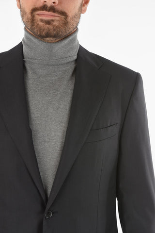 virgin wool side vents notch lapel 2-button suit