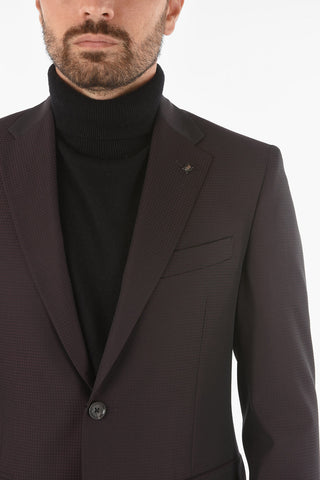 CC COLLECTION polka dot side vents notch lapel 2-button suit