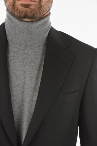 virgin wool side vents notch lapel 2-button suit