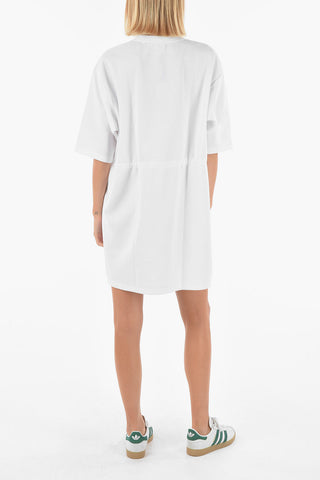 Short-sleeved Drawstring Tee Dress