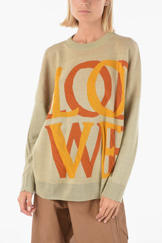 Jacquard Flax Blend ARENA Crew-Neck Sweater