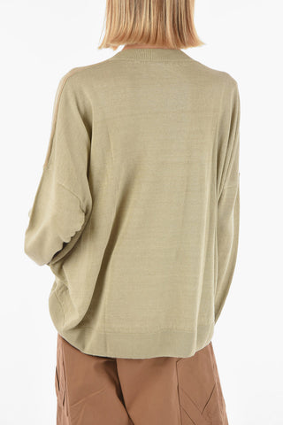 Jacquard Flax Blend ARENA Crew-Neck Sweater